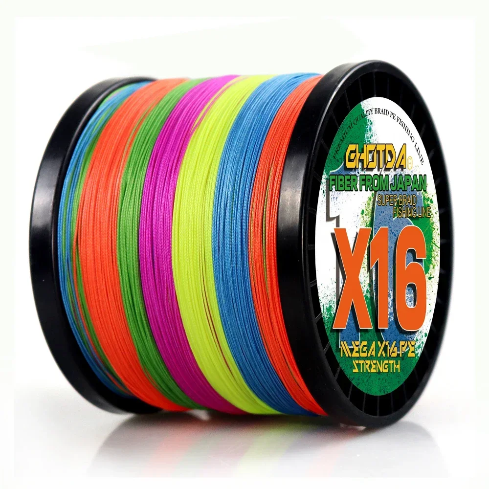 Línea de pesca trenzada de PE multifilamento JOF X16, cable principal de núcleo hueco extremadamente fuerte de 25-200LB, 100-1000M, 0,16-0,8mm para todas las aguas - imagen 3