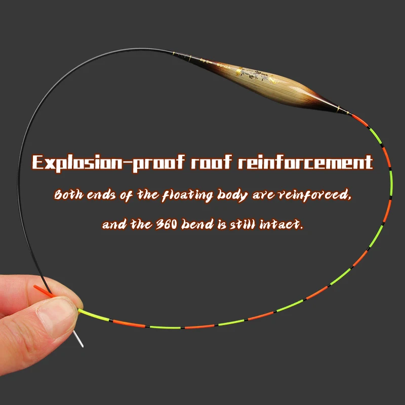 Flotador de pesca de caña de 1 piezas/2 piezas, alta sensibilidad, 1,1G-4,5G, carcasa llamativa, cola fina/Cola gruesa opcional - imagen 5