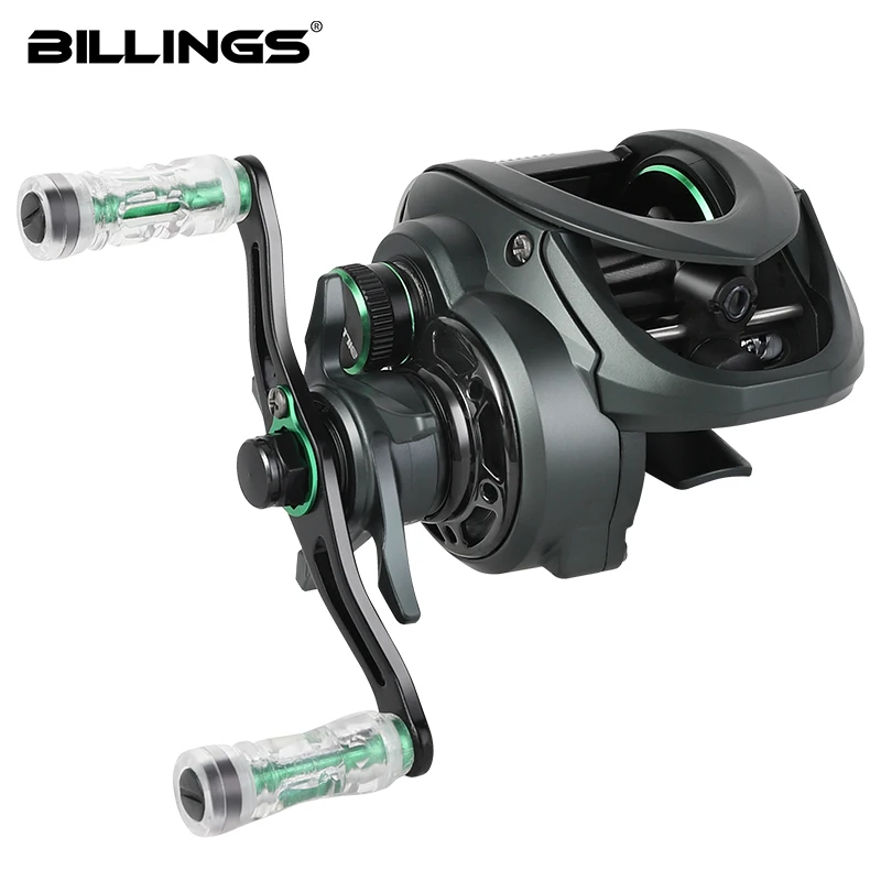 Carrete de pesca BILLINGS Baitcasting 7,2: 1 relación de engranaje de alta velocidad carrete de pesca ligero arrastre máximo 6KG con carrete de Metal