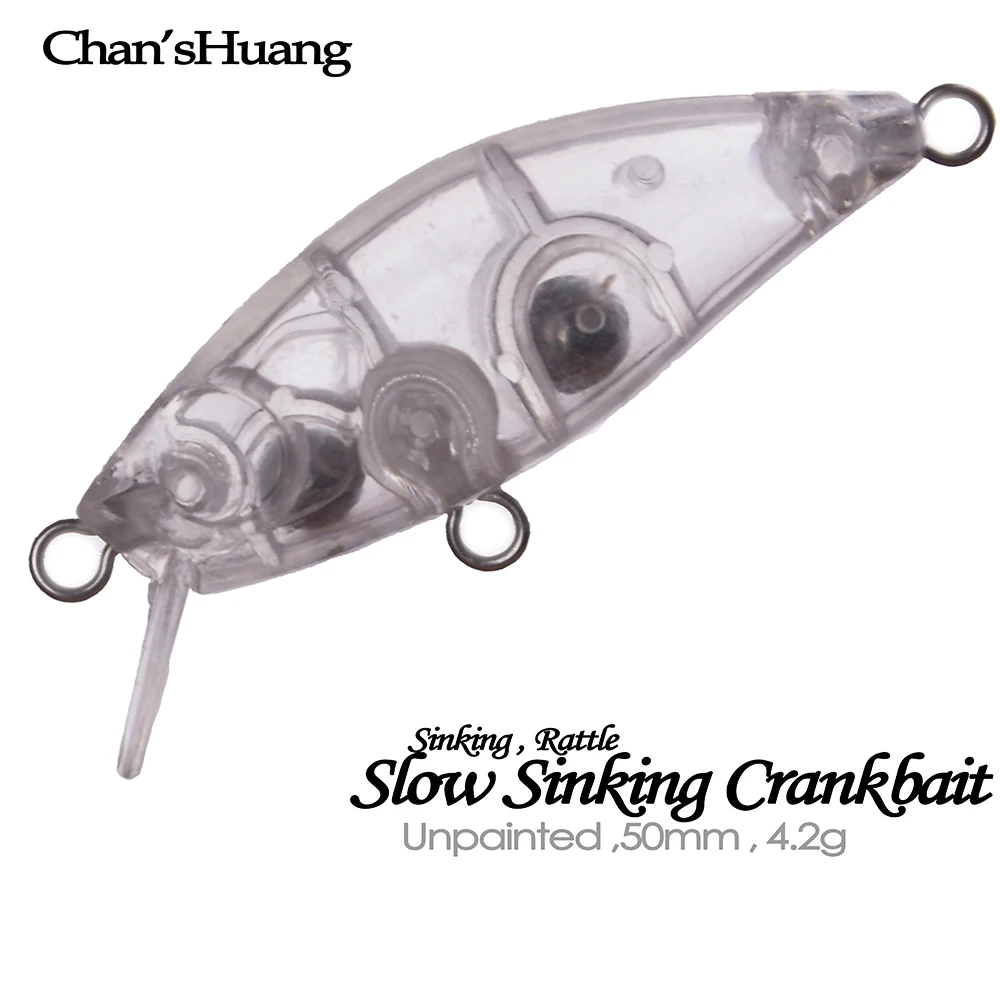 Chan'sHuang 30 Uds cebo en blanco sin pintar 5cm 4,2g Mirco hundimiento lento Crankbait DIY señuelo de pesca Artificial