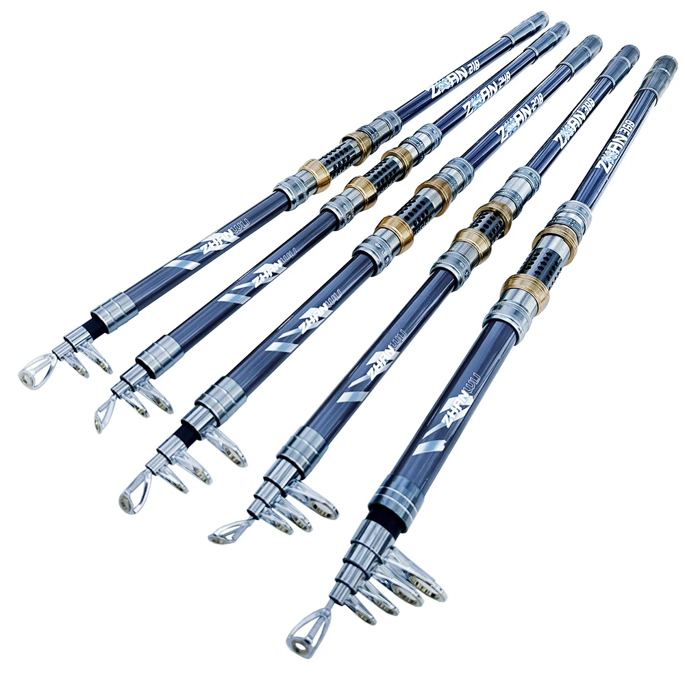 Caña de pescar giratoria portátil telescópica 2.1M2.4M2.7M3.0M3.6M, caña de pescar de viaje para barco de mar, caña de pescar en roca, carpa de 7,5 kg, pesca libre - imagen 5