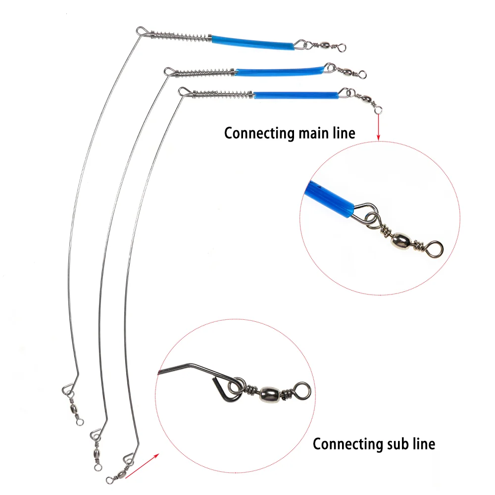 LIONRIVER-Brazo de alambre de acero para pesca en el océano, Conector de aparejos de pesca con resorte giratorio, ramas, barco de agua salada - imagen 4