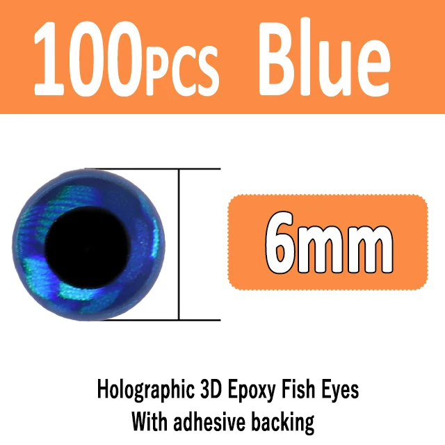 6mm blue 100pcs
