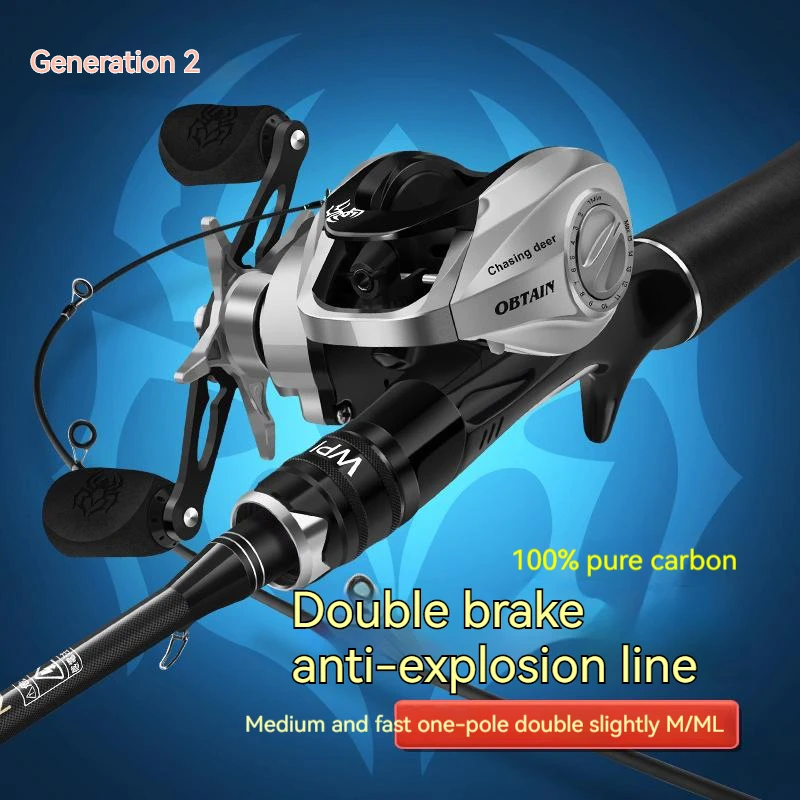 Caña de pescar de carbono M + ML, 2 segmentos superiores de piezas, ultraligera, Spinning, Casting, Surfing Pole Bait, 5-50g - imagen 2