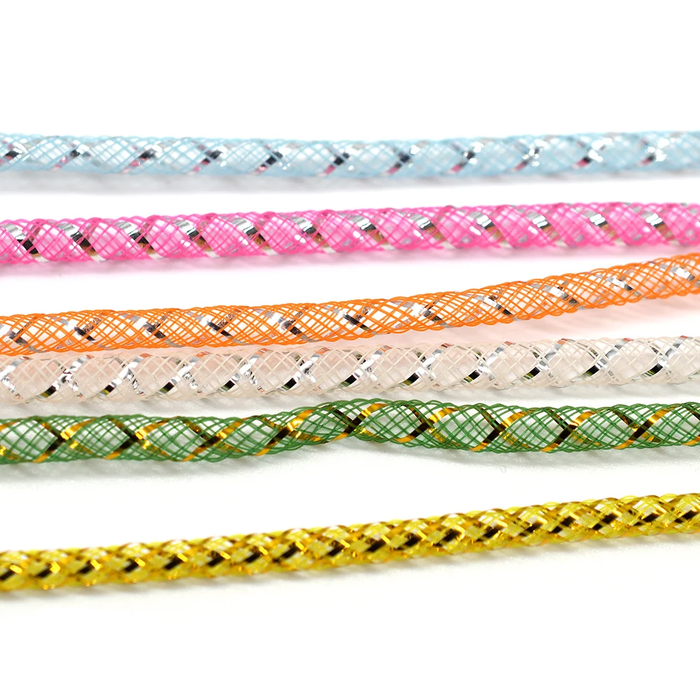 MNFT 4mm 2 metros oropel holográfico DIY patrón de peces atado de moscas cordón redondo hueco cuerpo de pez Material de pececillo - imagen 2