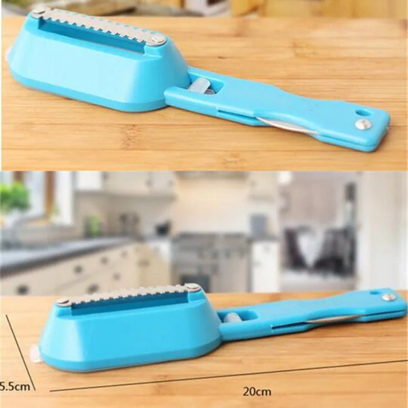 Cepillo de escamas de pescado hecho a mano, afeitadora de báscula para el hogar, varios colores, acero inoxidable, polipropileno, utensilio de cocina, 1 unidad - imagen 5