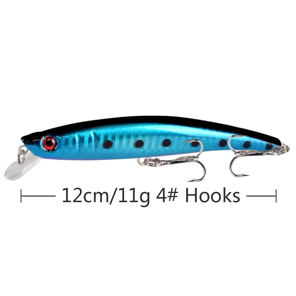 Señuelos de Pesca de pececillos, cebos duros Wobbler, Crankbaits ABS Artificial, aparejos de pesca de Lucio, 1 piezas, 12cm /11g - imagen 4