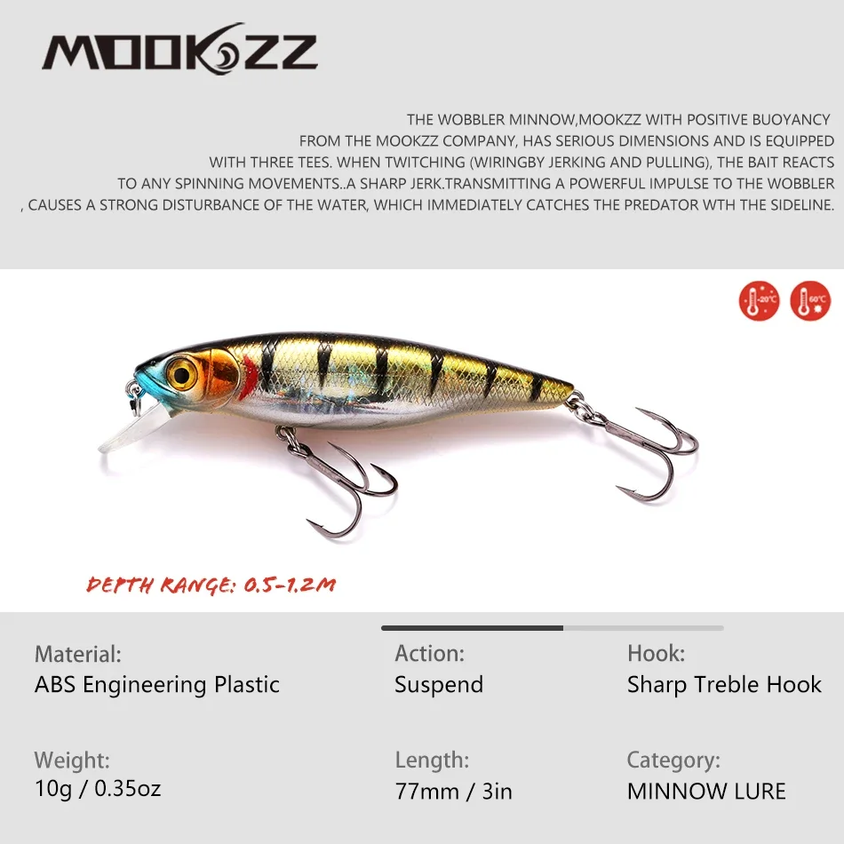 MOOKZZ-señuelo duro de pesca, cebo Artificial, 66MM, 6G, gran oferta, 2023 - imagen 2