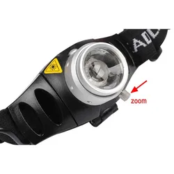 Linterna frontal para pesca – 2000 lúmenes LED, enfoque ajustable