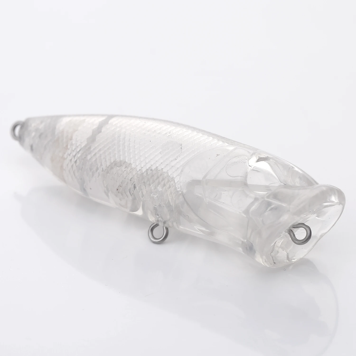 Señuelos Popper sin pintar Free Fisher – Cebo DIY transparente - imagen 2