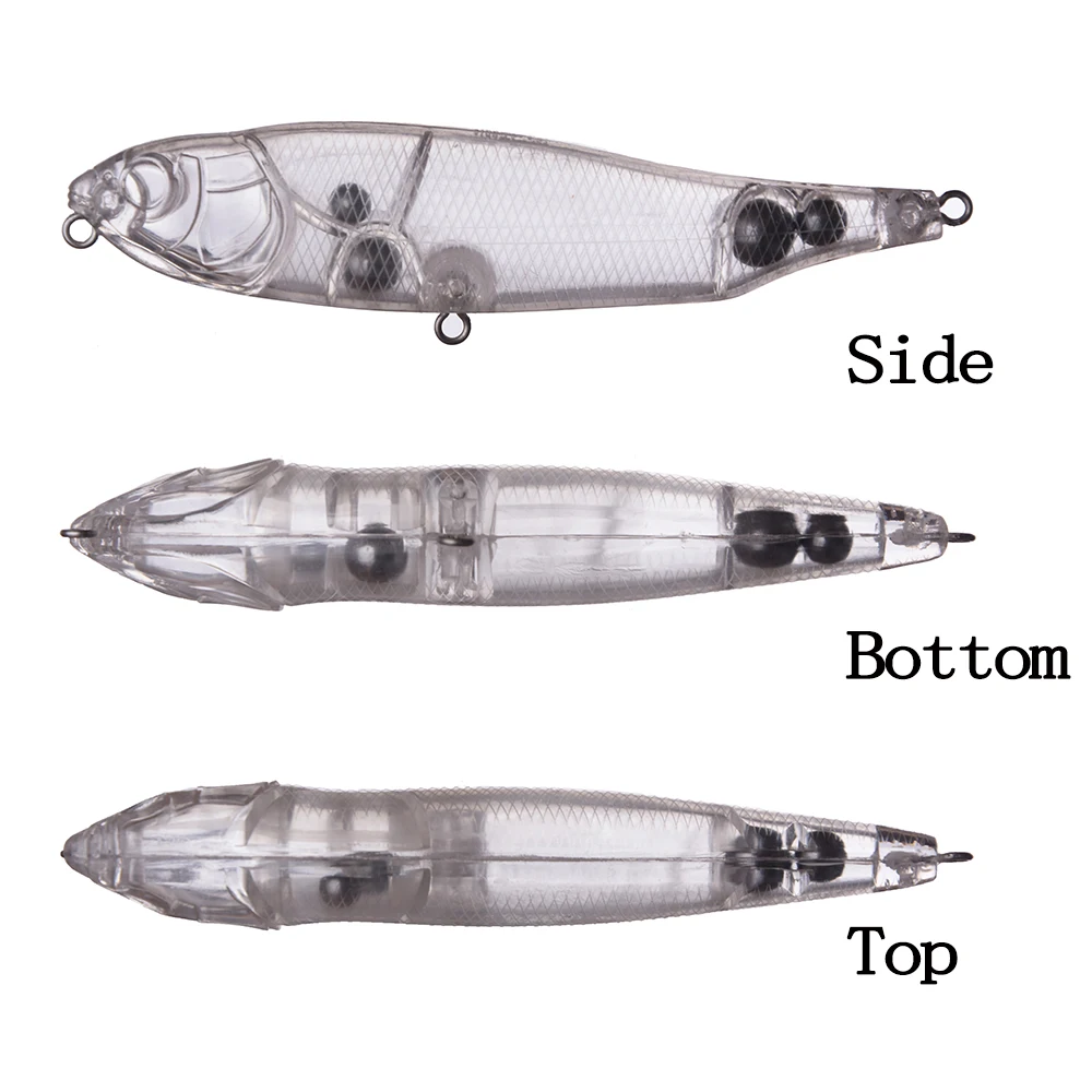 Chan'sHuang 20 piezas cebo en blanco sin pintar 95mm 12,5g sonajero flotante lápiz caminando el perro DIY señuelo de pesca Artificial - imagen 3