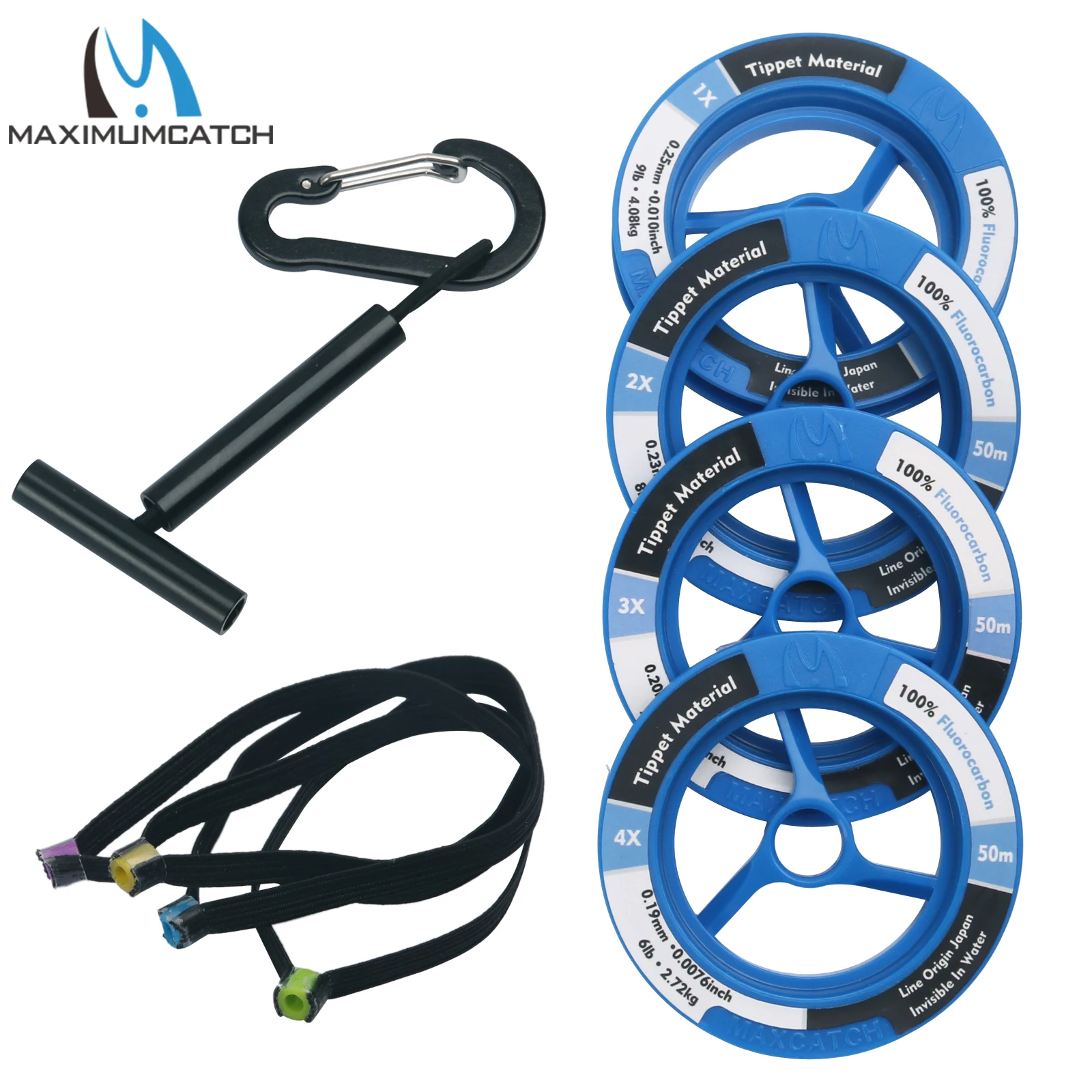 Maximumcatch-línea de pesca con mosca Tippet 100% de fluorocarbono, 50m/55Yds 1X-6X, líder con soporte y Tender - imagen 2