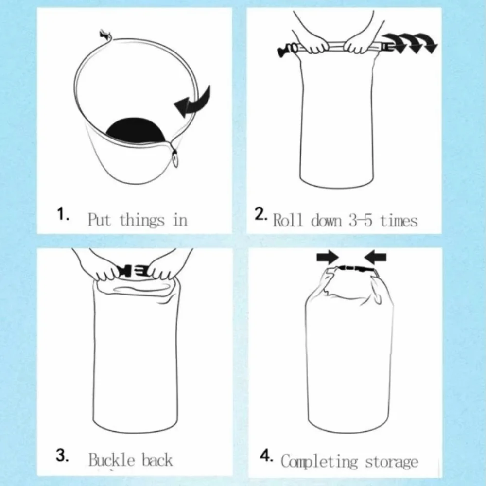 8 unids/set bolsa seca impermeable de gran capacidad con correas para los hombros bolsas de almacenamiento de natación plegables y ligeras