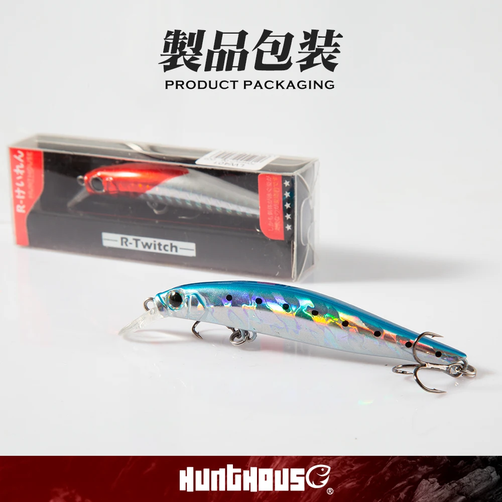 Hunthouse Artist Minnow Twitch señuelo de pesca Jerkbait hundimiento lento cebo duro Wobblers para Lucio trucha 70mm 80mm aparejos de peces de mar - imagen 4