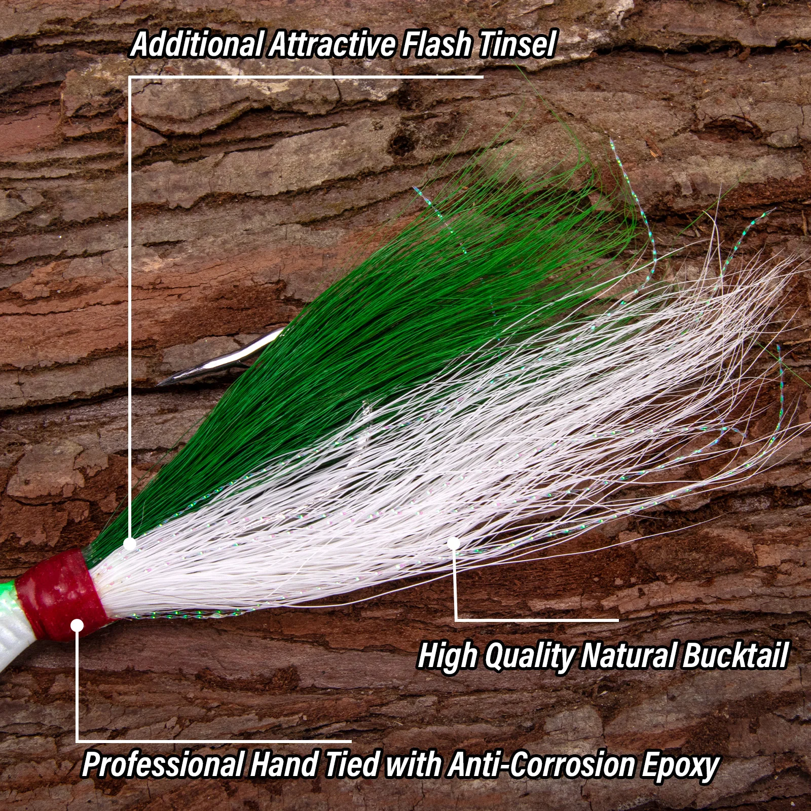 3 uds cabeza de plantilla Metal 7g-113g Bucktail Jig señuelo pesca en el mar Jigging Wobbler curricán agua salada para trucha lubina - imagen 5