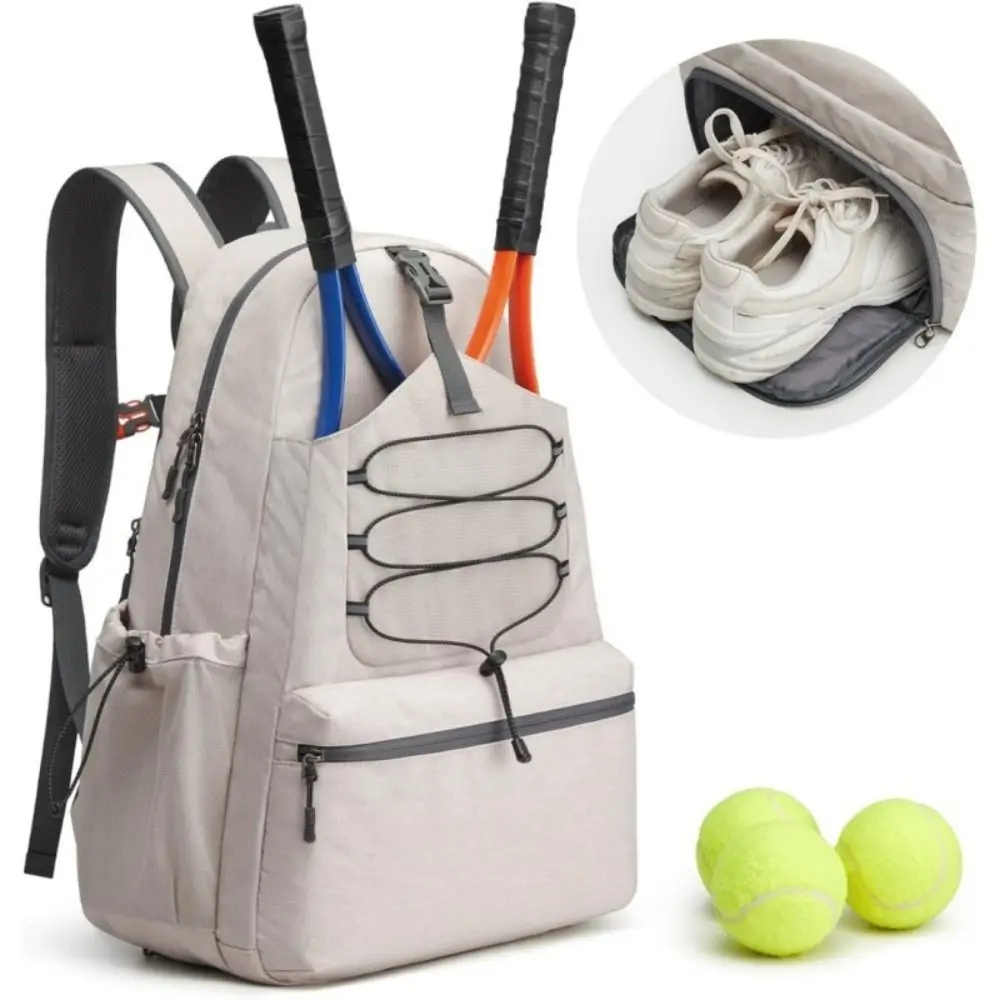 Bolsa para raqueta de tenis de gran capacidad, mochila de tenis impermeable ajustable, cómoda correa de hombro suave, bolsa deportiva para Fitness - imagen 3