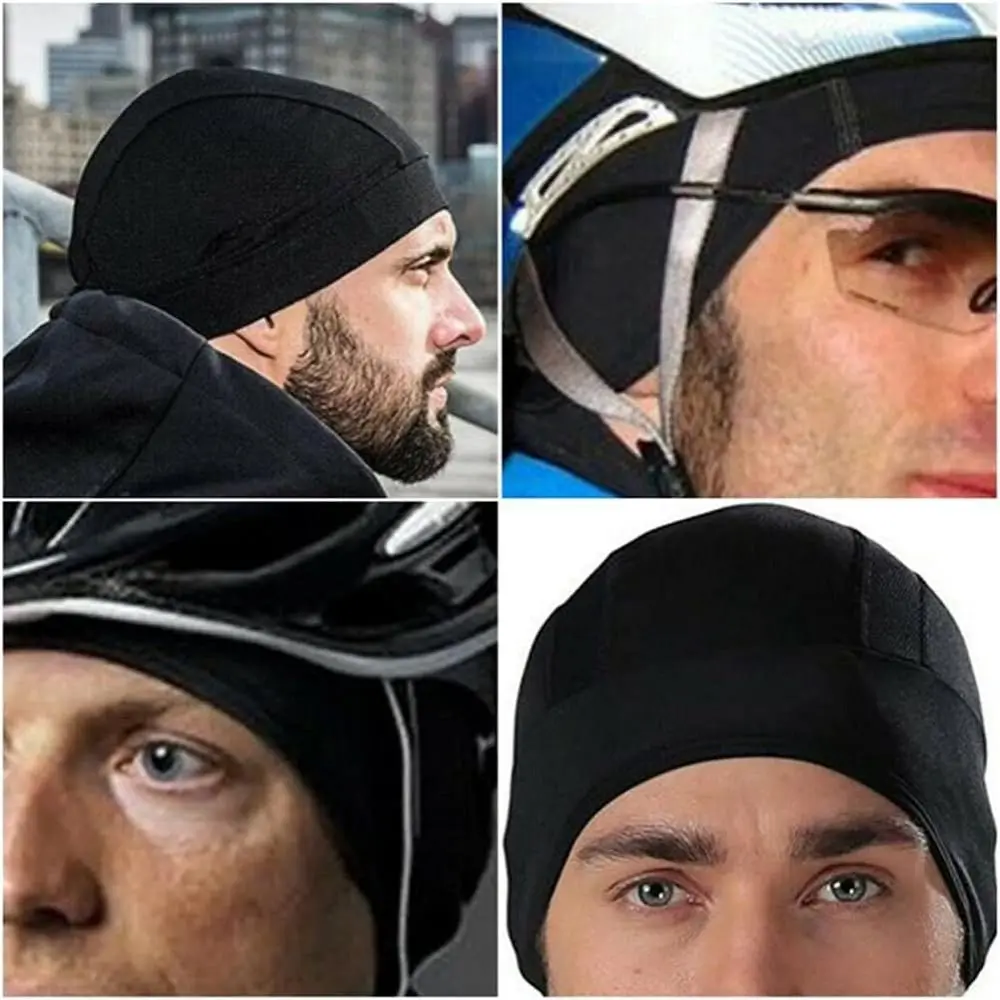 Nuevo gorro interior de algodón para casco, gorro con forro para casco transpirable de secado rápido, gorro para deportes al aire libre, gorro ligero de malla para ciclismo y correr - imagen 3