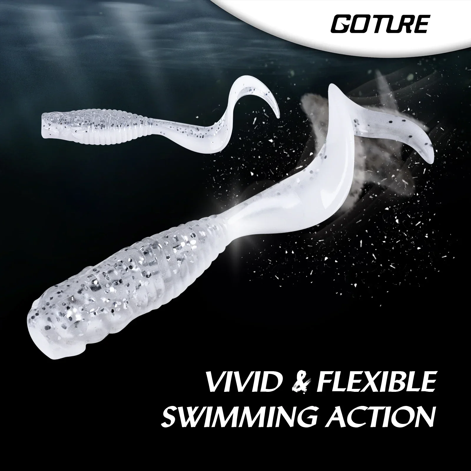 Goture 20 unids/lote señuelo suave cola en T señuelo de pesca 5cm 1,19g Swimbait cebo de lubina Wobbler cebo de gusano blando señuelos de langosta suaves realistas - imagen 3