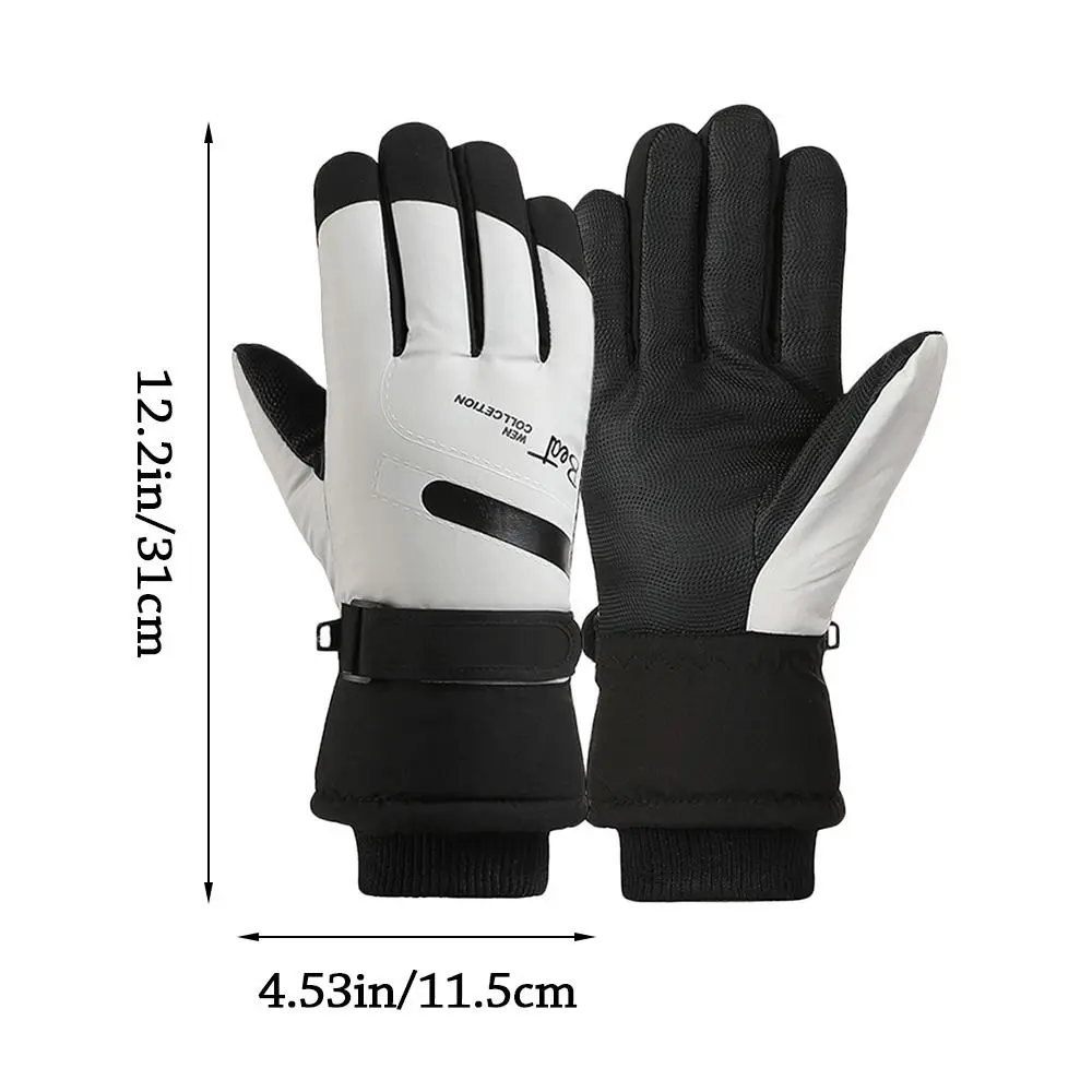 Guantes cálidos de invierno a la moda, forro térmico grueso, guantes de lana para Snowboard y esquí, manoplas deportivas antideslizantes con pantalla táctil para esquí - imagen 5
