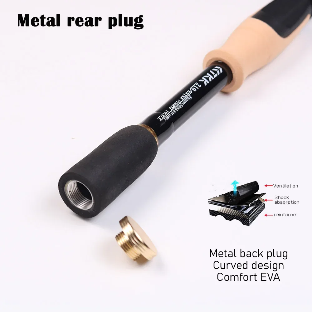 Caña de pescar telescópica para señuelo, 1,6 M, 1,8 M, 2,1 M, 2,4 M, mango de corcho de fibra de carbono, aparejos de poste portátiles de viaje para carpa duraderos ﻿ - imagen 5