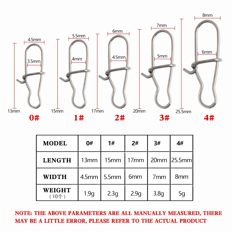 Pin de calabaza de Metal de alta resistencia, 5 piezas, Conector de broches de seguridad 13g, 15g, 17g, 20g, 25g, anzuelo de pesca, señuelo de pesca, cierre rápido con Clip - imagen 2