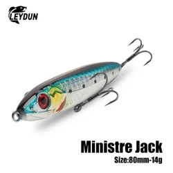 LEYDUN Ministre Jack Stickbait Señuelos de Pesca 80mm 14g lápiz que se hunde buena natación cebos duros Wobblers lubina Swimbaits duros