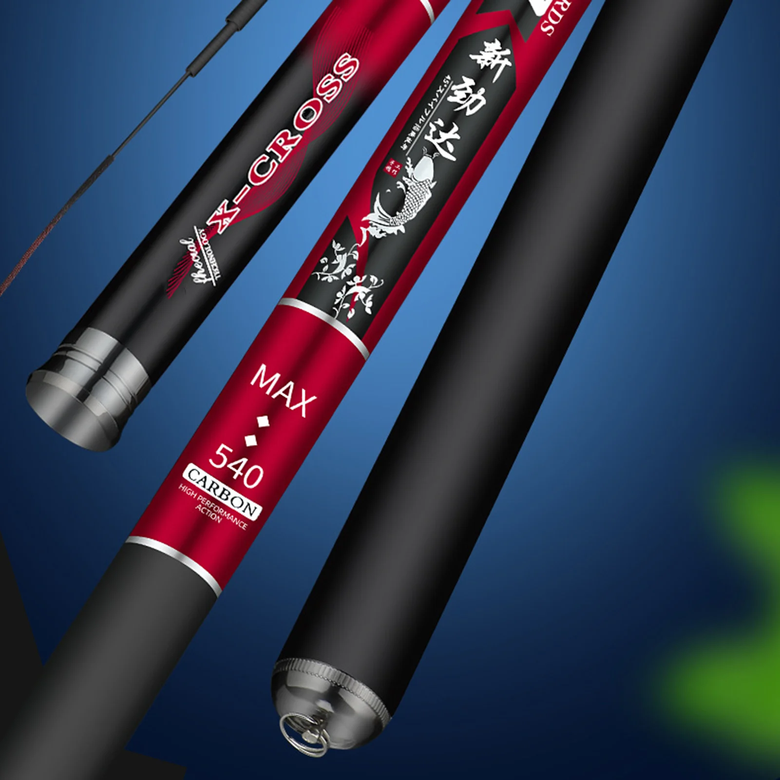 Caña de pescar ultraligera, caña de pescar portátil para carpa, telescópica, Punta luminosa, 7,2 m - imagen 2