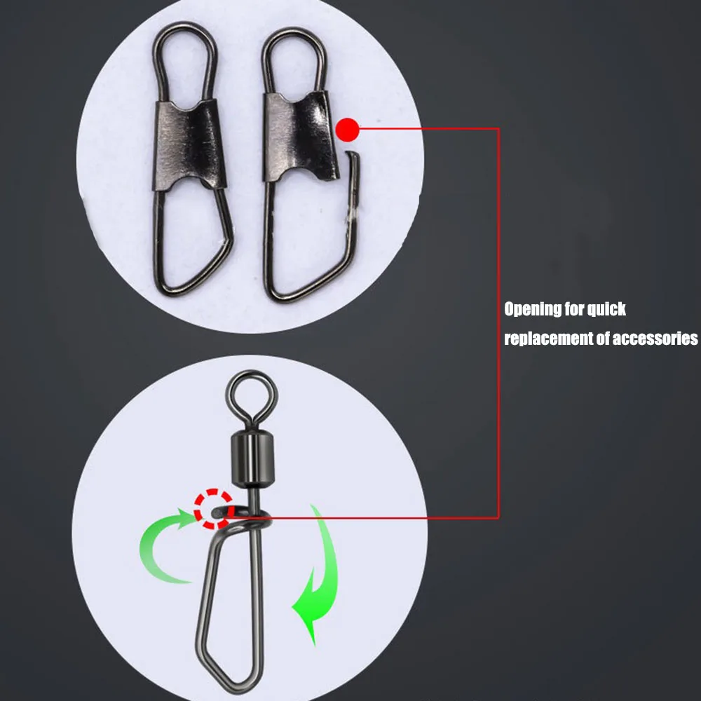 Pin giratorio de madera para camarones, conector de Pin giratorio de anillo de ocho caracteres, adecuado para pesca en barco y accesorios de pesca en el mar, 5 uds. - imagen 5