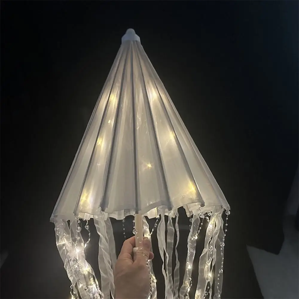 Paraguas de hilo japonés chino LED hecho a mano, varios estilos de diámetro 70/82cm, papel aceitado, tela de seda