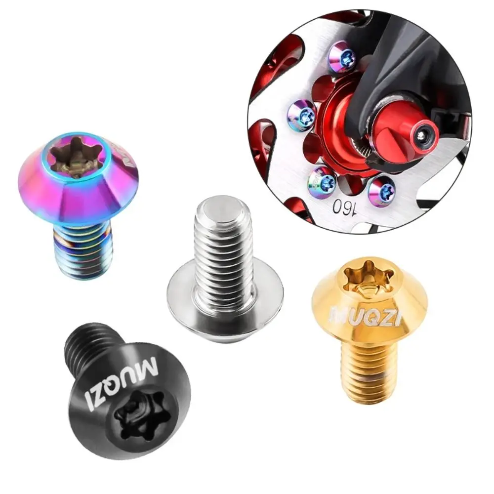 6 uds pernos de Rotor de freno de disco de bicicleta de titanio tornillos de fijación Torx T25 pernos de fijación de Rotor de freno de disco duraderos M5 X 10mm - imagen 3