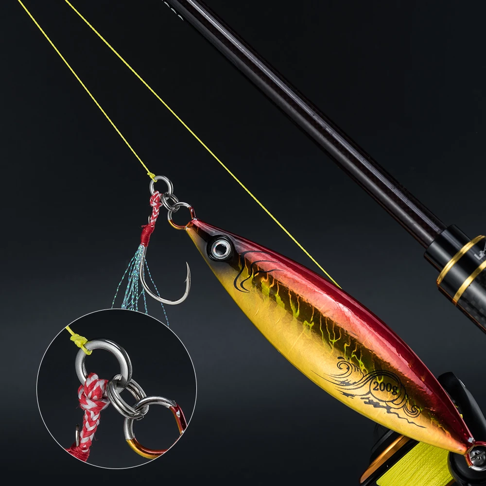 Anillos sólidos de Pesca de piezas, Conector de señuelo de gancho de acero inoxidable, anillo de repuesto para Pesca de agua salada, alambre hiper resistente, 100 - imagen 2