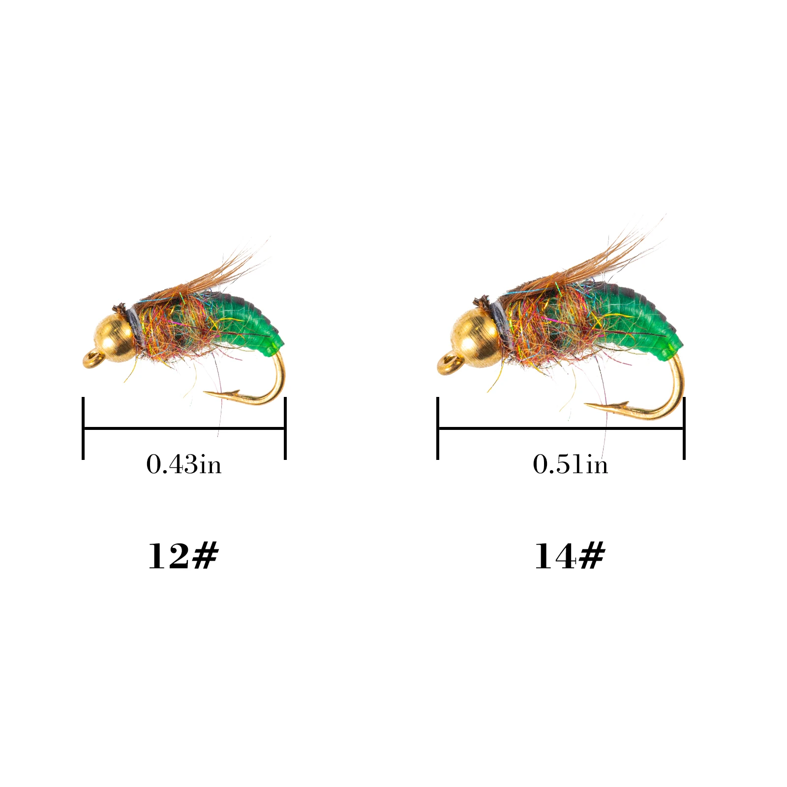 Señuelo de pesca Goture, 5 uds., insectos moscos, cabeza de cobre de seda de hielo de cinco colores, cebo Artificial, anzuelo para el pelo, trucha, lubina, Señuelos de pesca con mosca seca - imagen 5