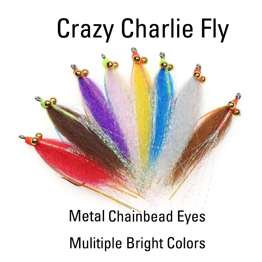 ICERIO 4 piezas #4 ~ #2/0 Chainbead Eyes Crazy Charlie Fly púas Fly Hook Fast Sink Bonefish permite Tarpon Señuelos de Pesca en agua salada - imagen 2