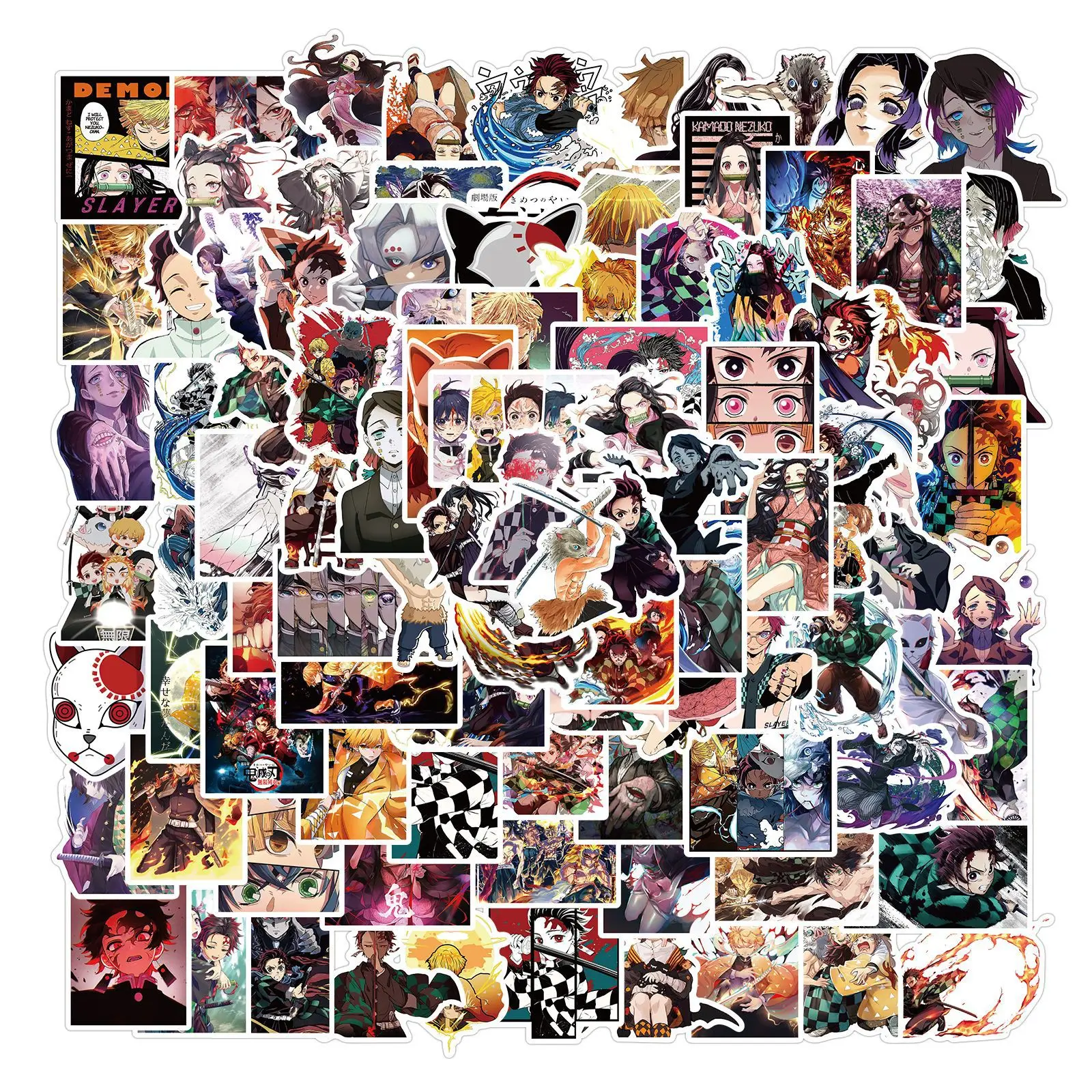 100 Uds pegatinas de Anime Graffiti DIY Notebook monopatín portátil teléfono equipaje calcomanías impermeables pegatina niños juguetes niño niña regalo - imagen 3