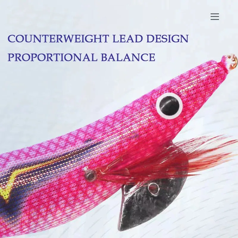 BRAVMACK-señuelo de pesca de madera de primera calidad, anzuelo de calamar, diseño realista de camarones y sepia, cebo duro para agua salada y dulce - imagen 2