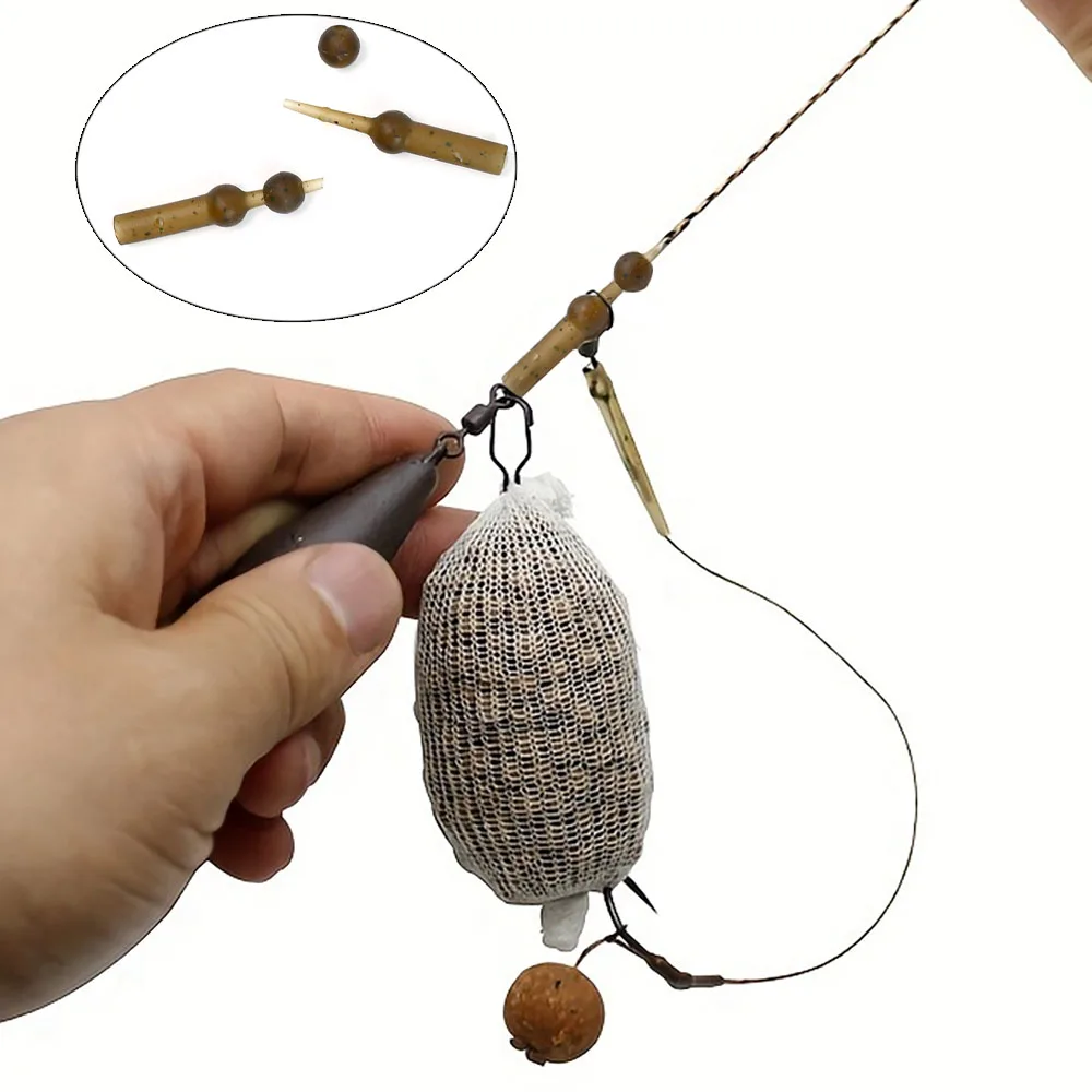 Juego de 10 aparejos de Material para pesca de carpa, equipo de aparejos, aparejo de goma para pesca de carpa, aparejo para correr, líderes Leadcore, manga antienredos - imagen 4