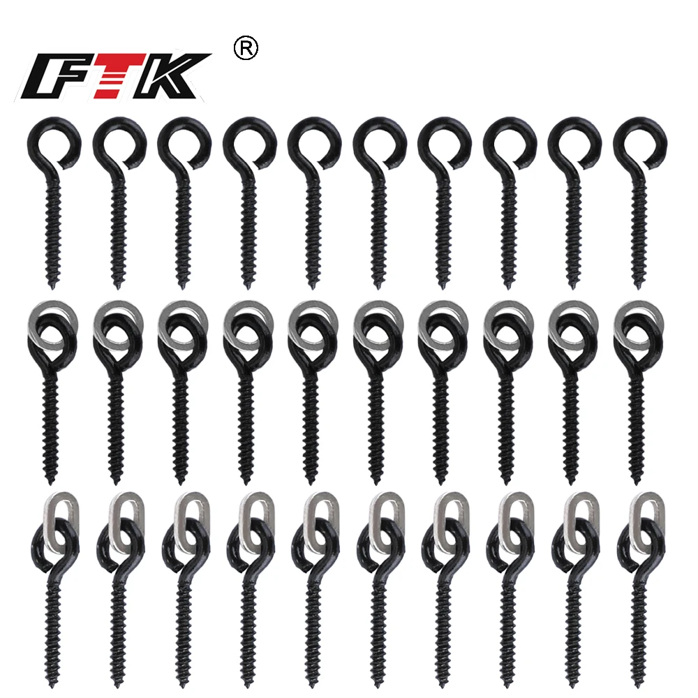 FTK 10/20/30 Uds conector de cebo de pesca de carpa con tornillo giratorio anular Chod Rig accesorios de juego de pesca europea