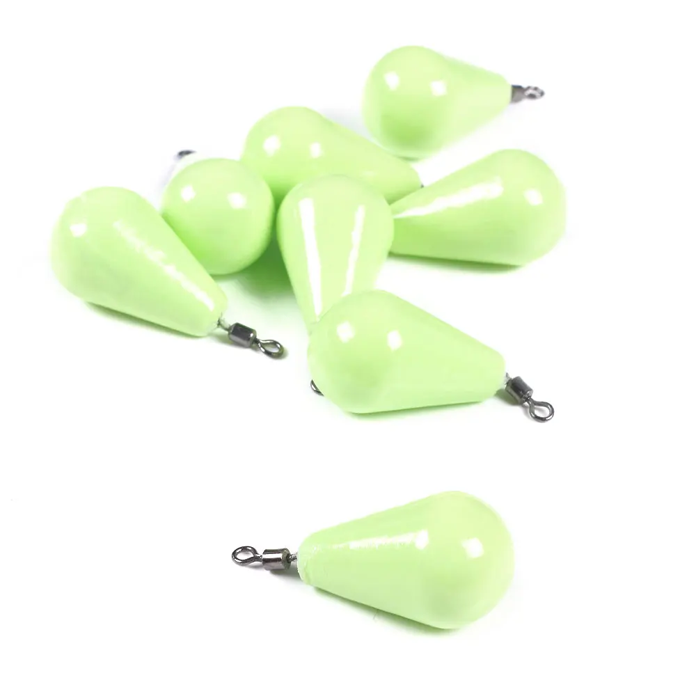 Pesas de plomo fluorescentes luminosas, accesorios de pesca, gotitas de agua, 12g-150g - imagen 4