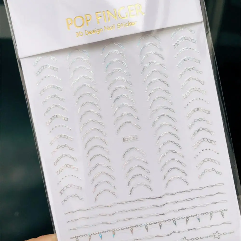 Pegatinas para uñas de 1/2 piezas, pegatinas con pegamento trasero, letras, mensajes, líneas de dibujo a mano, caras, San Valentín, decoración de uñas - imagen 5