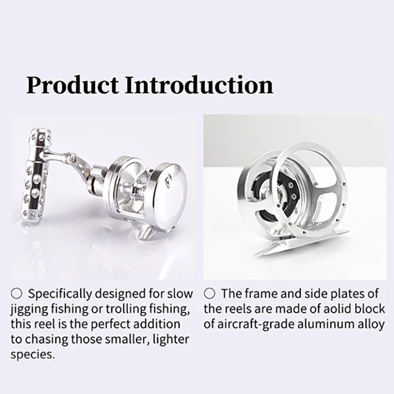 ANATONO-carrete de pesca Jigging de agua salada, palanca de arrastre de 2 velocidades, mecanizado CNC, juego grande, barco de mar profundo, pesca Al curricán - imagen 4