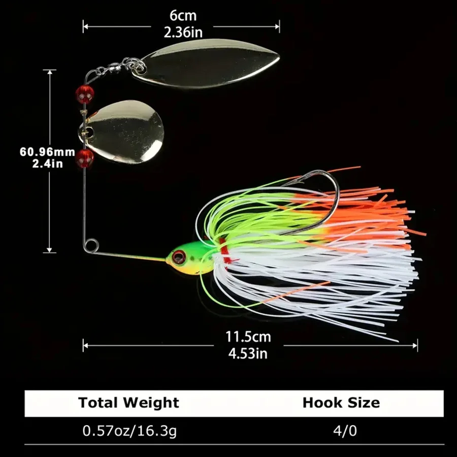 Juego de Señuelos de Pesca con cebo duro giratorio, cuchara giratoria que se hunde, cebos artificiales con lentejuelas de Metal, Wobblers para Lucio, 5 uds. - imagen 4