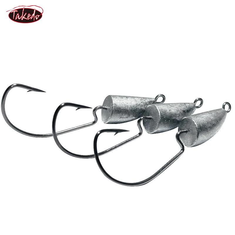TAKEDO 5G 7G 10G 14G bala Jig cabeza anzuelo de pesca accesorios raíz Original manivela anzuelos Rockfish suave gusano gancho para lubina trucha - imagen 4