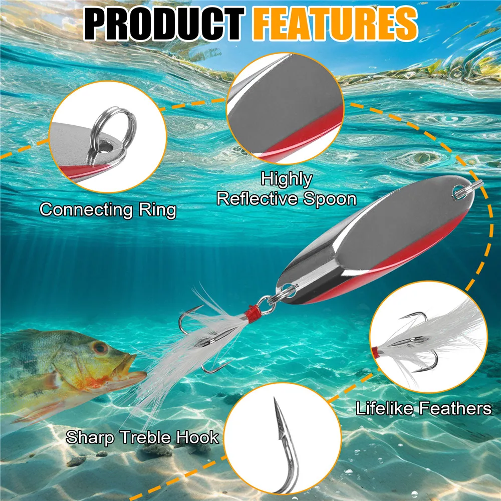 Set Cucharas Metálicas para Pesca – Trucha, Lubina y Walleye con Caja - imagen 3