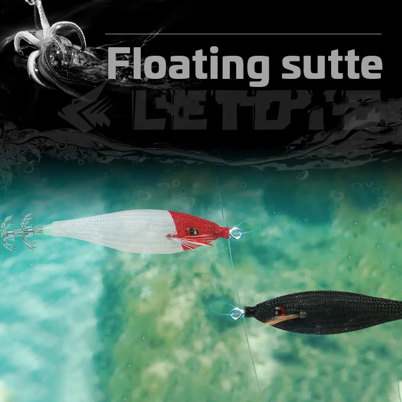 Plantillas de calamar luminosas con Flash trenzado, 105mm, 10g, anzuelo flotante para calamar, sepia, pulpo, Jigging para aparejos de pesca de barco de mar - imagen 4