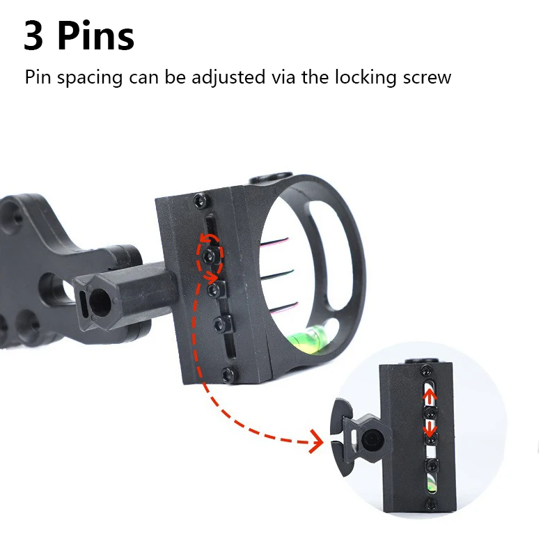  Arco compuesto de 3 pines de nailon para principiantes de mano derecha, accesorios de tiro con arco al aire libre - imagen 2