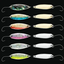 Goture 2 unids/lote cuchara de Metal Señuelos de Pesca con lentejuelas fundición swimbait Crankbaits artificiales para pesca con mosca cebos duros señuelo de trucha