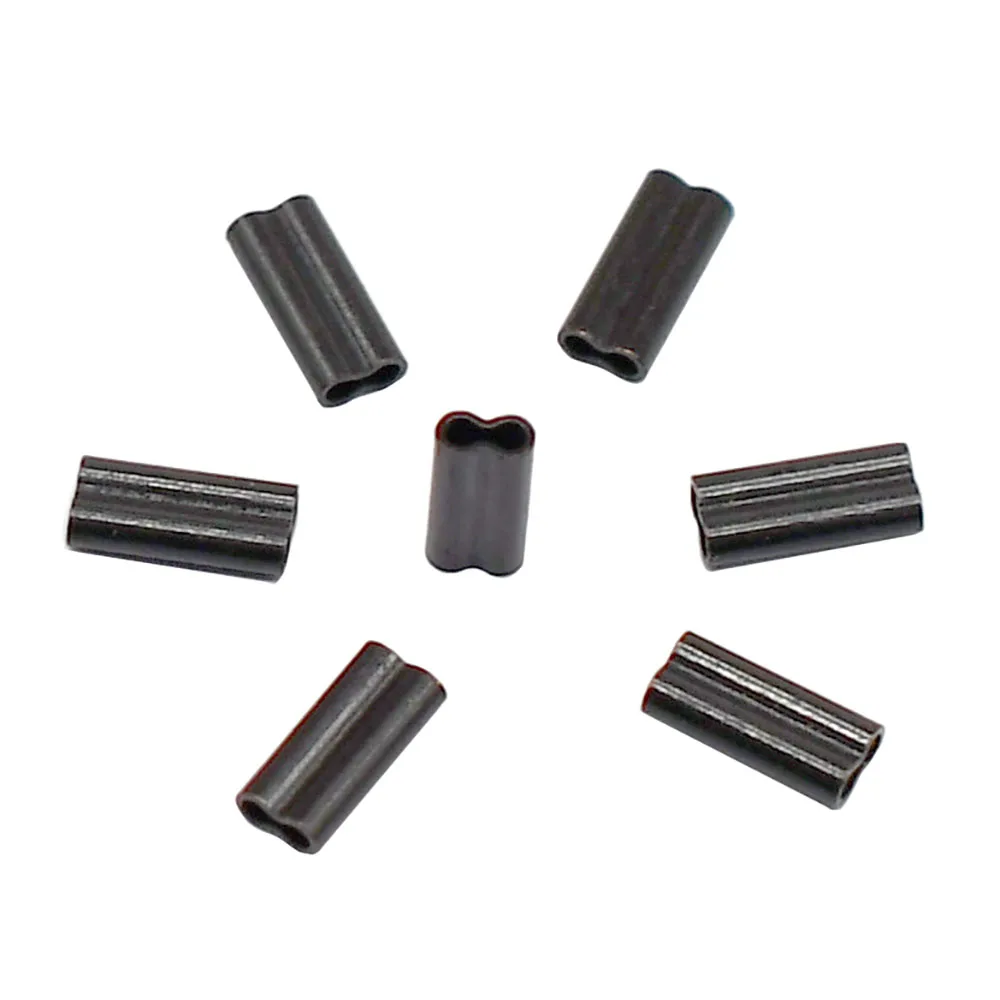 Línea de pesca ovalada doble, conector de engarzado de alambre, manguitos de engarzado de tubo de carbono, 0,5mm, 0,6mm, 0,7mm, accesorios para pesca con caña - imagen 3