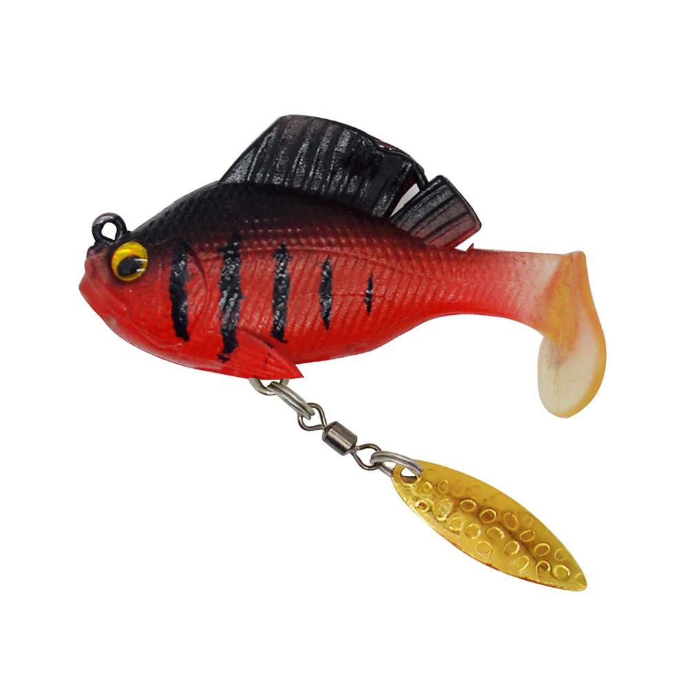 Señuelo de pesca, cebo compuesto, cola en T, pez de plomo, 10g, 14g, Spinner, señuelos artificiales, cebo suave de PVC, lote de 2 piezas en oferta - imagen 5