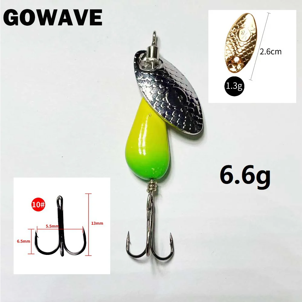 Cebos giratorios hechos a mano para pesca, cebos de tungsteno, dorado, plateado, pequeño señuelo de cobre para salmón, Lucio, Trou, AR-S, 2,6g/4,6g/6,6g, lote de 5 unidades - imagen 5