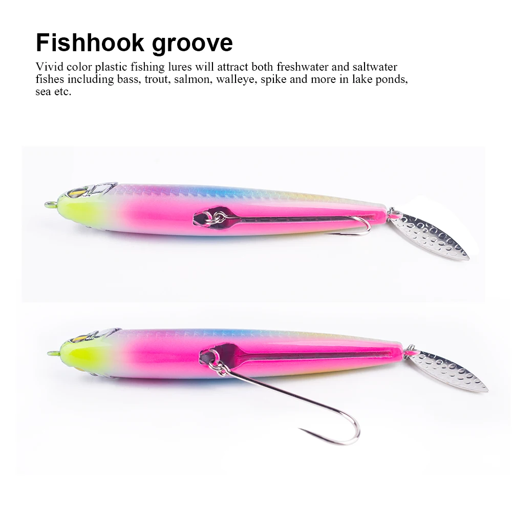 Hanlin-cebos de lápiz de hundimiento, caja de plástico duro, Señuelos de Pesca, Swimbait, Wobblers artificiales, aparejos de trucha, 10cm/26g, 3 unidades por juego - imagen 5